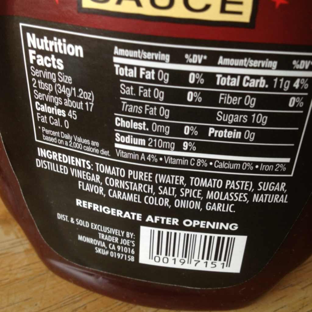 Trader Joe s Barbecue Sauce Calories Nutrition Analysis More 