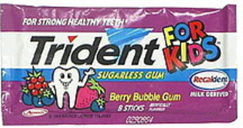 Trident Berry Bubble Gum Sugarless Gum 8 Ea Nutrition Information 