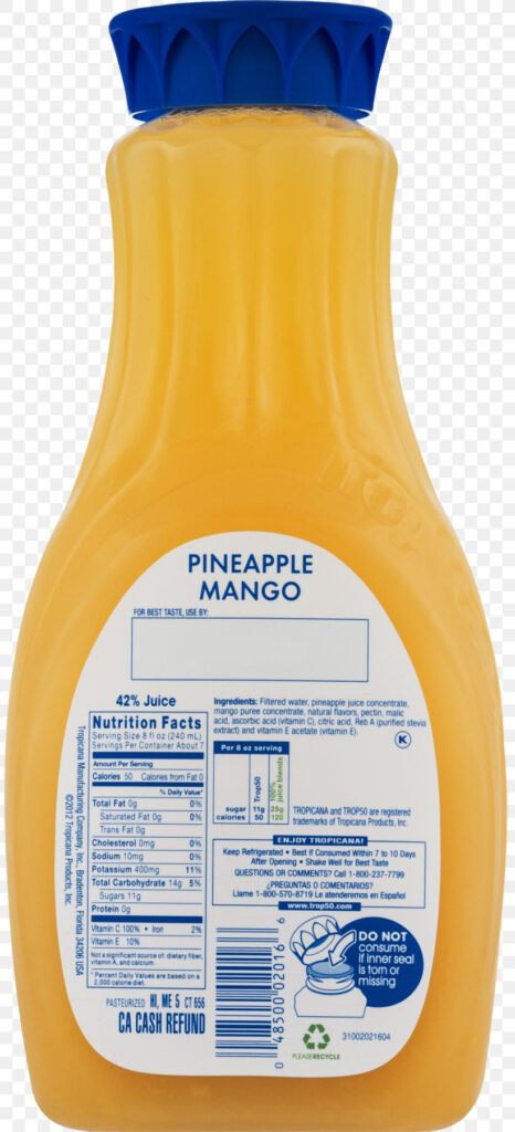 Tropicana Nutrition Facts Label Besto Blog