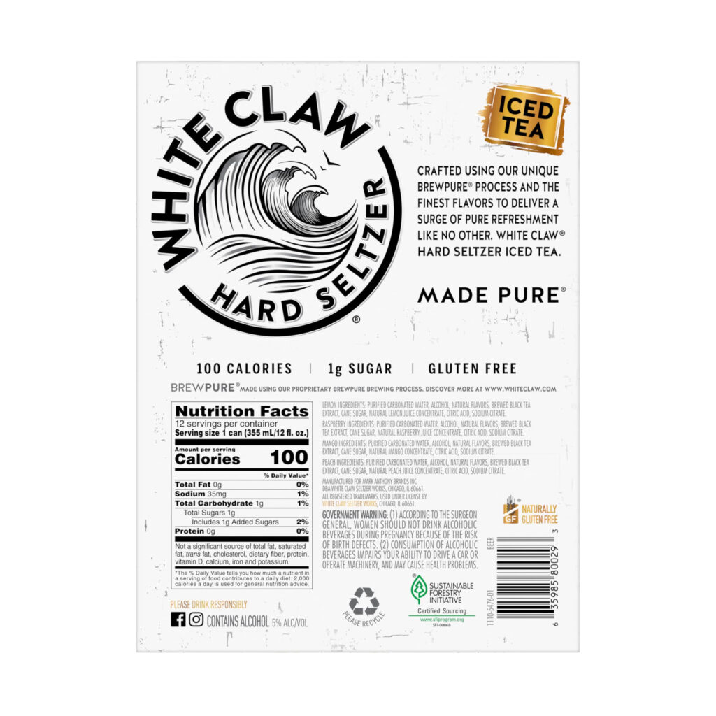 White Claw Nutrition Facts Meisterlena