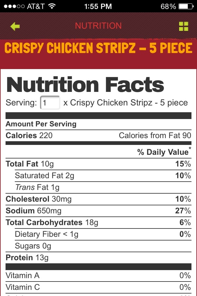 Zaxbys Nutrition Facts Nutrition Ftempo